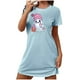 thumbnail image 1 of Camisón corto de talla grande para mujer, camisón de manga corta con estampado de pecho a la moda, camisón para mujer, 1 of 3