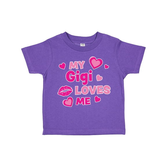 Inktastic Valentine's Day My Gigi Loves Me Hearts and Lips Boys or Girls Toddler T-Shirt