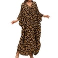 thumbnail image 1 of Vestido kaftán para mujer Yanziliu, talla grande, cuello en V, estampado de leopardo, 1 of 6