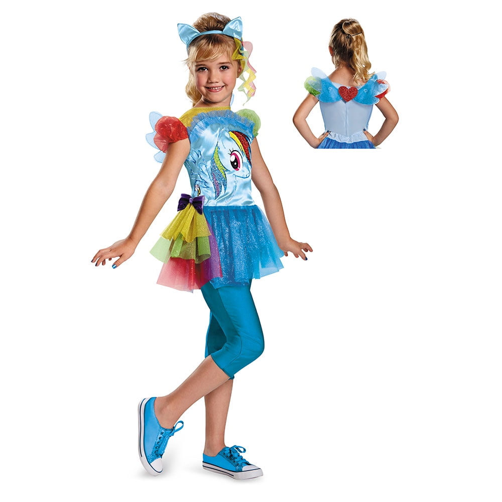 Rainbow Dash Girls Tights Kids My Little Pony Child Party Costume Accessories 