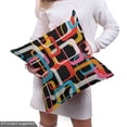thumbnail image 5 of Ambesonne Geometric Fabric by the Yard Upholstery, Rectangle Pattern Rustic, 5 Yards, Brown Scarlet Sea Blue, 5 of 5