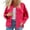 Red, variant on Women's Retro Street Style Denim Jacket With Edges