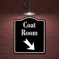 thumbnail image 2 of Coat Room 45 Degree Down Right Arrow BLACK Aluminum Composite Sign, 8.5"x10", 2 of 9