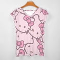 thumbnail image 3 of Hello Kitty Womens Summer Tops Ruffle Short Sleeve Tunic Tops V Neck Loose Fit Flowy T-Shirts, 3 of 7