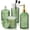 Green, variant on Bathroom Accessories Set, 4 Pack Clear Glass Bath Accessory Sets Complete, Diamond Soap Dispenser and Toothbrush Holder Set for Bathroom Counter Organizer Essentials, Modern Bathroom Decor