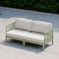 WestinTrends Playa Modern Outdoor Polypropylene Resin Deep Seating Patio Loveseat, Green