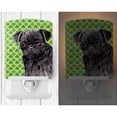 thumbnail image 2 of Caroline's Treasures SC9286CNL Pug Black St. Patrick's Day Shamrock Portrait Ceramic Night Light, 6x4x3", multicolor, 2 of 2