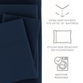thumbnail image 5 of Noble Linens 4 Piece Solid Microfiber Bed Sheet Set, Navy, Twin, 5 of 10