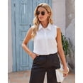thumbnail image 3 of MINTLIMIT Women's Sleeveless Button Down Shirt Basic Solid Collared Work Blouse, 3 of 5