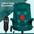 thumbnail image 3 of HOMCOM 6 Point Vibrating Massage Office Chair with Heat, Velvet High Back Executive Office Chair with Reclining Backrest, Armrests, Dark Green, 3 of 9