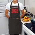 thumbnail image 4 of 2 Pack Adjustable Bib Apron for Cooking & Baking - Stylish Black Apron with Red & White ' Lasaneeed 2025 ' Design & 2 Pockets - Perfect for Men & Women Chefs, 4 of 6