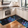 thumbnail image 3 of Kitchen Rugs Sets Of 2,Black Blue Purple Butterfly Pattern Anti Fatigue Kitchen Mat Rugs Non Slip Washable,Decorative Kitchen Floor Mats for Kitchen,Sink,Laundry,17"x47"+17"x47", 3 of 5