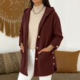 thumbnail image 4 of Jackets for Women, Oversized Button Up Corduroy Hooded Jacket for Women Fall Long Sleeve Cardigans Outerwear Jackets Coat with Pocket, 4 of 4