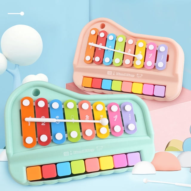 Fufafayo 2Pcs Little One Xylophone PianoToy, Little One Musical Instrument With 8 Colorful Keys, Educational LearningToyFor PreschoolKidsAges -3, 2-in-1 Keyboard And Xylophone For Home Play And Early