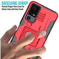 thumbnail image 3 of Case for Jitterbug Smart4, Nakedcellphone Rugged Ring Grip Cover with Stand [Built-In Mounting Plate] for Lively Smart 4 Phone (2023, T608G) - Red, 3 of 8