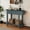 Turquoise Green, variant on Harper & Bright Designs White Narrow Console Table with Stroage , Vintage Wood Entryway Table with Open Shelf for Entryways and Living Rooms