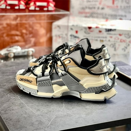 

European Station round toe platform lace-up color matching sports casual shoes women‘s Korean-style all-match daddy shoes trendy DG2023 New