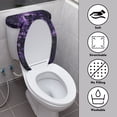 thumbnail image 4 of HELLHERO Stylish 2 Piece Toilet Cover, Elastic Edge Polyester Toilet Top Cover Set & Non-Slip, Easy Care, Washable, Elastic Installation Mysterious Floral Motif, 4 of 8