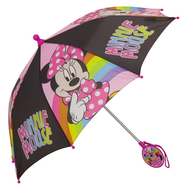 Disney Kids Umbrella, Minnie Mouse Little Girl Rain Wear for Ages 37