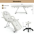 thumbnail image 5 of Resenkos 73 Inch Facial Chair Set with Removable Headrest Detachable Armrests and Towel Rack-White, 5 of 8
