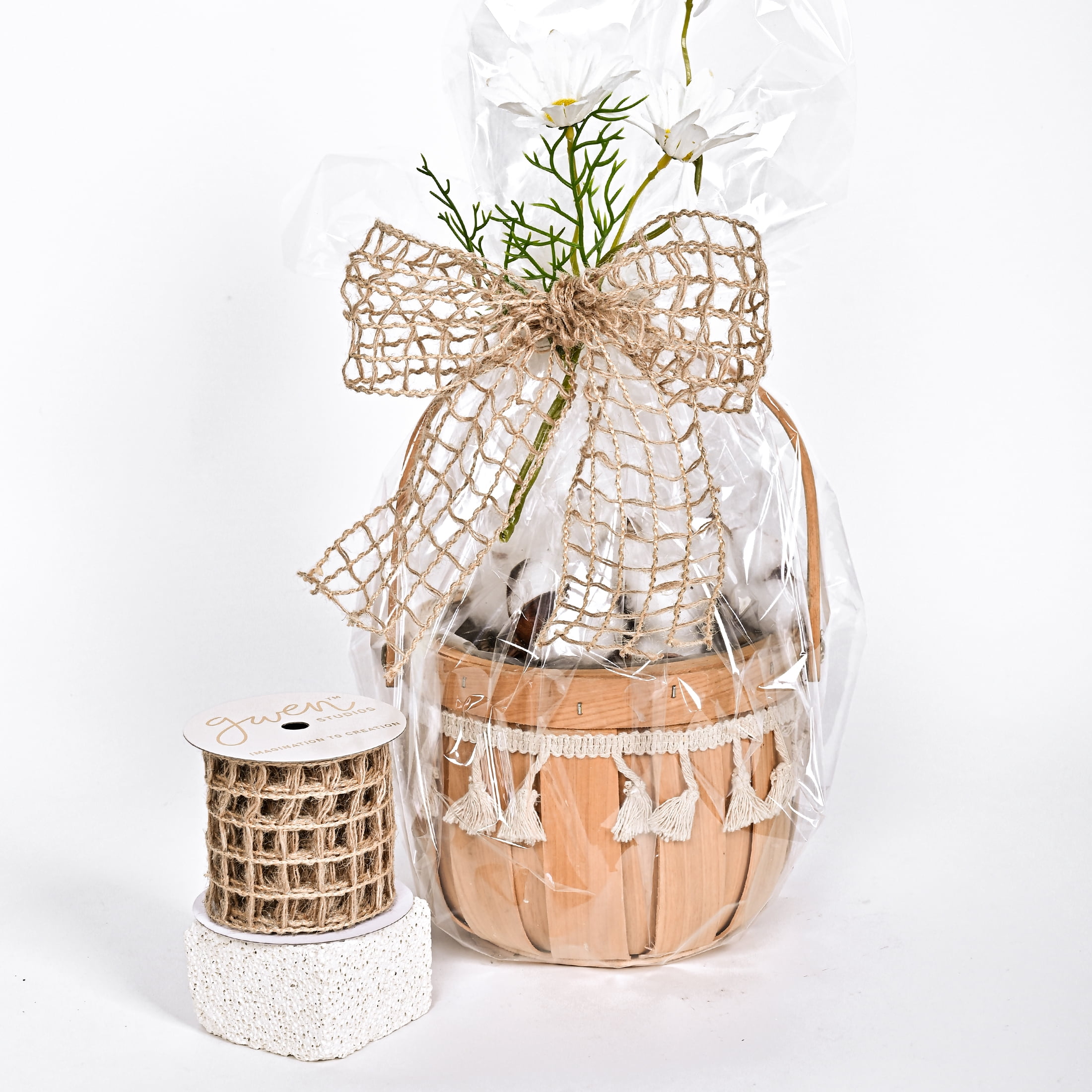 Gwen Studios 2.5" Natural Burlap Ribbon, 3 yards
