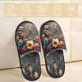 thumbnail image 2 of Fotbe Floral Dreamcatcher Elegance Pantuflas Peludas para Mujer con Estampado, Zapatillas de Peluche, Zapatos de Invierno para Casa, Uso Interior y Exterior-Large, 2 of 8