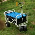 thumbnail image 6 of Folding Wagon For Beach Sand Grass And Snow Large Capacity 150 Lb Load Foldable Side Table Mesh Pockets All Terrain Wheels Outdoor Utility Cart, 6 of 9