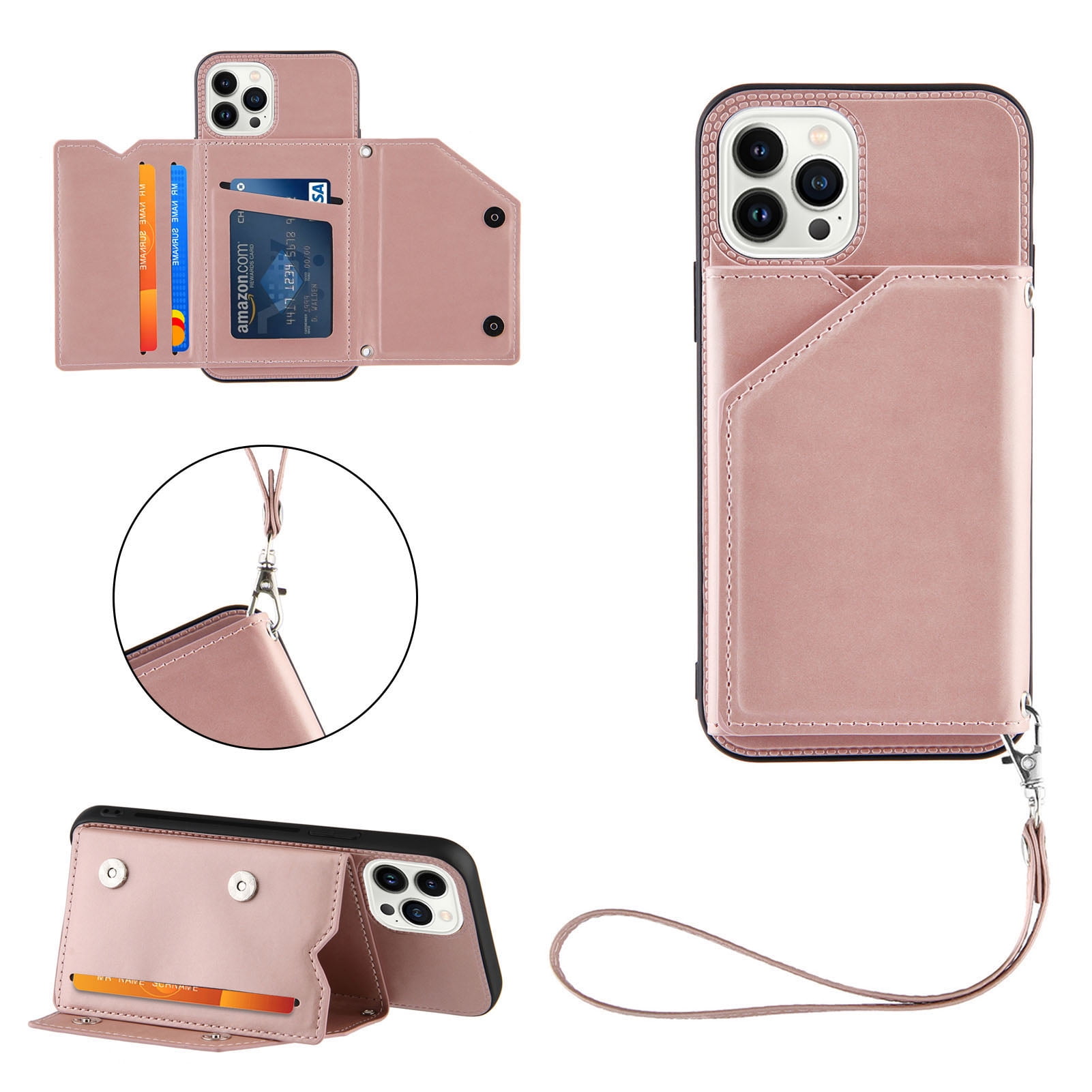 leather iphone 14 pro max cover with card holder