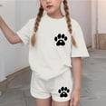 thumbnail image 5 of Babcutegg Girls Summer Printed Short Sleeve Round Neck Top and Matching Shorts Two-Piece Set – Lightweight Casual Outfit for Warm Weather Wear White Size 14-15, 5 of 9