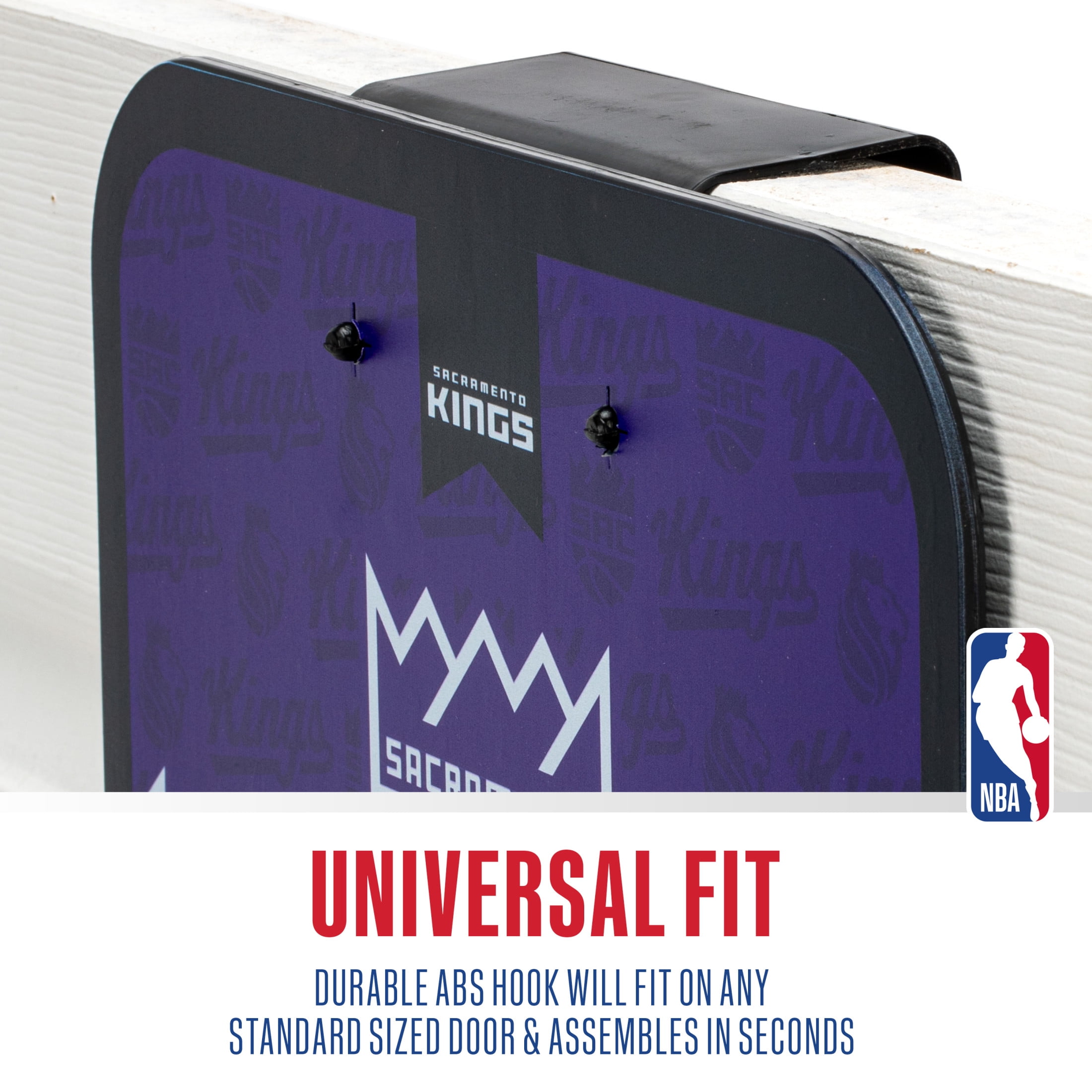 Franklin Sports NBA Sacramento Kings Mini Over the Door Basketball Hoop - Kids Indoor Mini Basketball Hoop with Basketball - NBA Fan Shop Mini Hoop for Bedroom + Office - Over the Door Mini Hoop Set