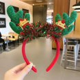 thumbnail image 1 of Diademas navideñas con orejas de Reno para mujer y niña, decoración navideña, diademas de Cosplay para fiesta, decoración navideña, 1 of 4