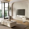 thumbnail image 4 of Wall Hanging Cabinet With Two Solid Wood Drawers Rock Plate Countertop Round Corners White Tv Stands Living Room Furniture My Lux Decor Round, 4 of 10