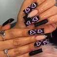 thumbnail image 2 of 24Pcs Leopard Print Design False Nails with Bow Rhinestone Long Square Press on Nails Wearable French Ballet Fake Nail Tips FGS, 2 of 7