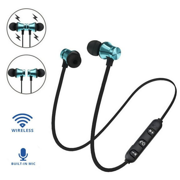 Jacenvly 2024 New Earphones Wireless Bluetooth Stereo Earphone Headset Wireless Magnetic In-Ear Earbuds Headphone Wireless Headphones Blue