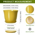 thumbnail image 4 of 12 inch Ceramic Planter, Extra Large Round Flower Pots with Drainage, Elegant Pot for Indoor Trees, for Glamorous Home Decor, Light Yellow, 4 of 7
