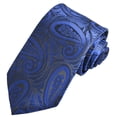 thumbnail image 2 of Royal Blue and Black Classic Paisley Men's Ties, 2 of 2