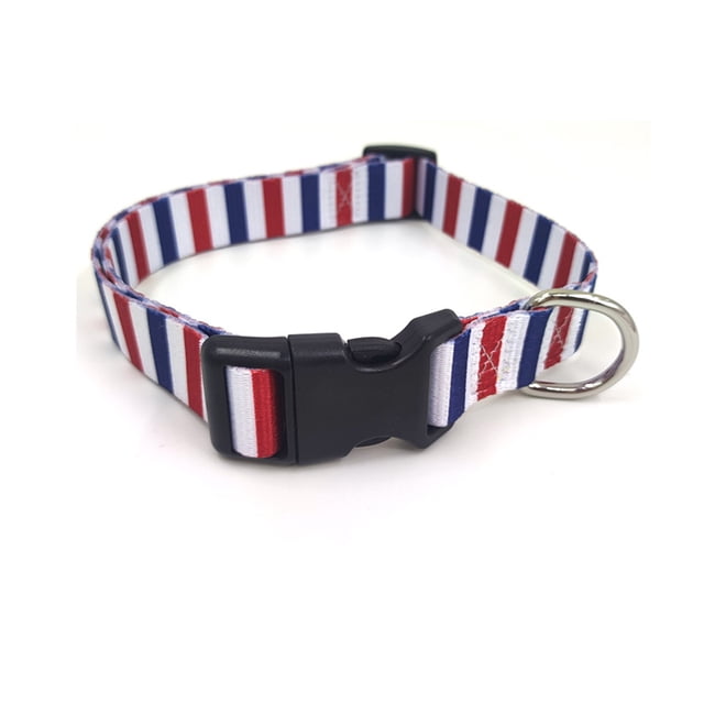 Collares ajustables para perros grandes, medianos y pequeños, bandera, cuadros, estampados de animales, nailon duradero