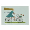thumbnail image 1 of Bicycle Cutting Board, Young Woman on Bike with Basket of Tulip Flowers Riding in the Spring Countryside, Decorative Tempered Glass Cutting and Serving Board, Small Size, Multicolor, by Ambesonne, 1 of 1