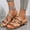 Gold, variant on Women's Gold Strappy Wedge Sandals Dressy Summer Sparkly Shoes Rose Gold 6(37)
