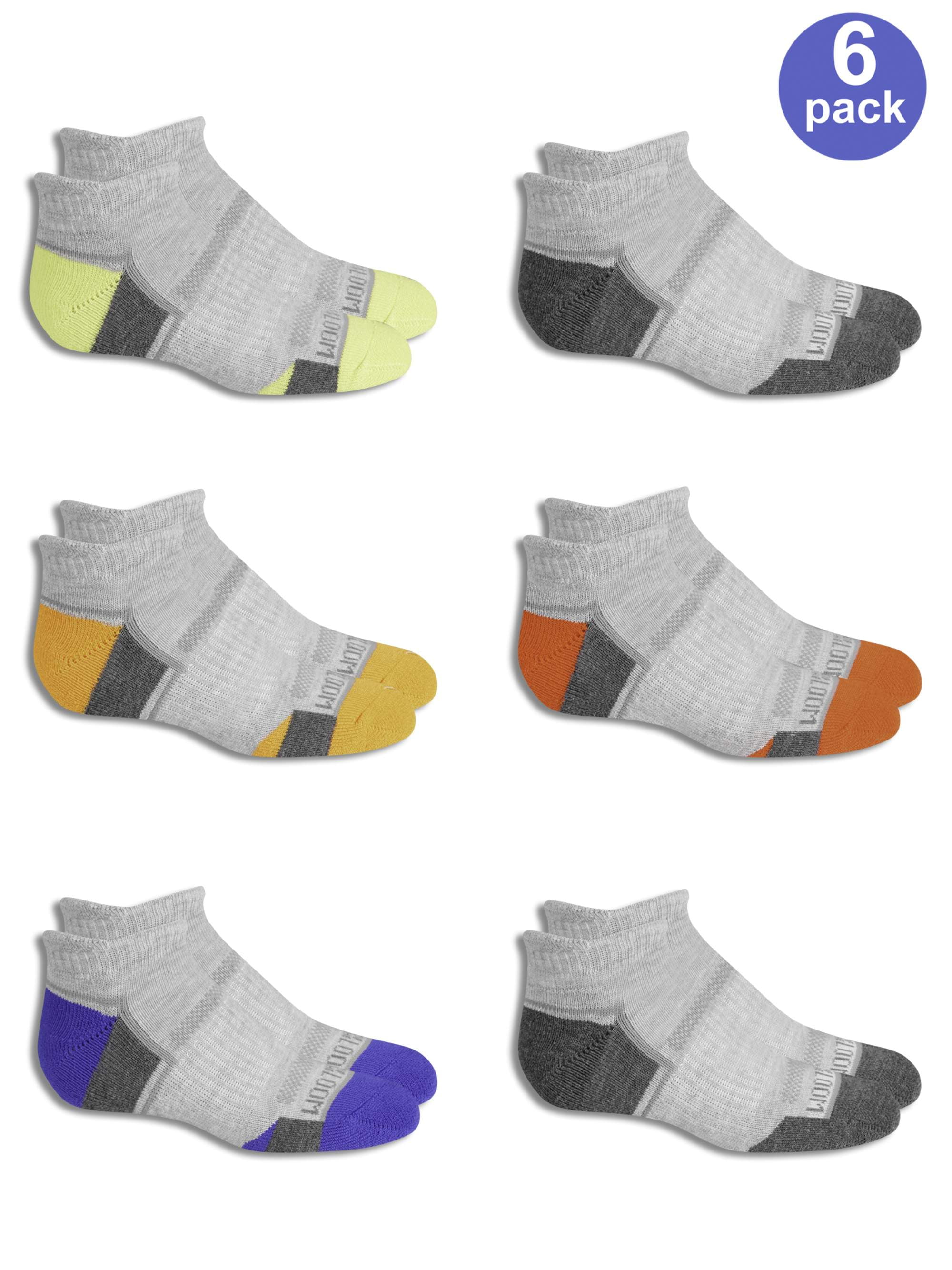 Fruit of the Loom Boys 6 Pack No Show Eveyday Active Socks