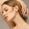 thumbnail image 6 of Elegant 14K Gold Hoop Earrings for Women Lightweight Small Gold Hoops with Textured Bead Detail, Hypoallergenic 22mm Huggie Style Gold  Plated Earrings, Everyday Jewelry Gift for Her, 6 of 7