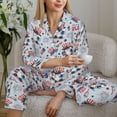 thumbnail image 6 of Picia I Love USA Pattern Women’s Long-Sleeve Sleepwear Set - Soft 2-Piece Loungewear with Pockets, Comfy PJs for Relaxing Nights-Medium, 6 of 7
