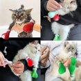 thumbnail image 2 of BRILLAR Zapatos de pie de gato de belleza para mascotas de silicona rosa antiarañazos para tratamiento de Control de afeitado de bañera casera, 2 of 3