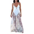 thumbnail image 1 of Femmes Robes Dentelle Sans Manches V Cou Mesh Voir à Travers Cover Ups Robe Décontractée Robes de Soirée, 1 of 4
