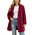 thumbnail image 2 of Smsaxvxz Womens Long Coats Winter Warm Fuzzy Jackets Long Sleeve Outerwear Red L, 2 of 9