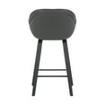 thumbnail image 5 of Armen Living Indoor Corbin 26" Counter Height Swivel Onyx Faux Leather and American Gray Wood Bar Stool, 5 of 6