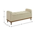thumbnail image 4 of Lexicon Brigitte Fabric Lift Top Storage Bench in Light Brown, 4 of 7