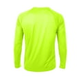 thumbnail image 6 of Domuza Mens Rash Guard Sun Protection Long Sleeve Swim Shirt Lightweight Comfort Crew Neck Top Athletic Gym Pullover for Fishing Running Fluorescent Green XXL, 6 of 7