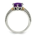 thumbnail image 4 of Auriga Fine Jewelry 925 Sterling Silver and Gold Amethyst Engagement Ring Size 7 for Women, 4 of 6