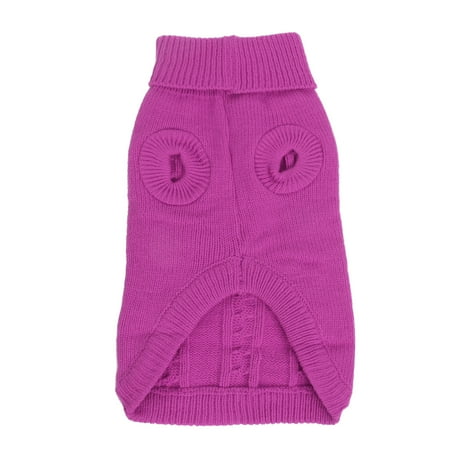 Knit Turtleneck Dog Sweater - Unique Bargains Pet Dog Puppy Cat Turtleneck Braid Knit Apparel Sweater Clothes Fuchsia M